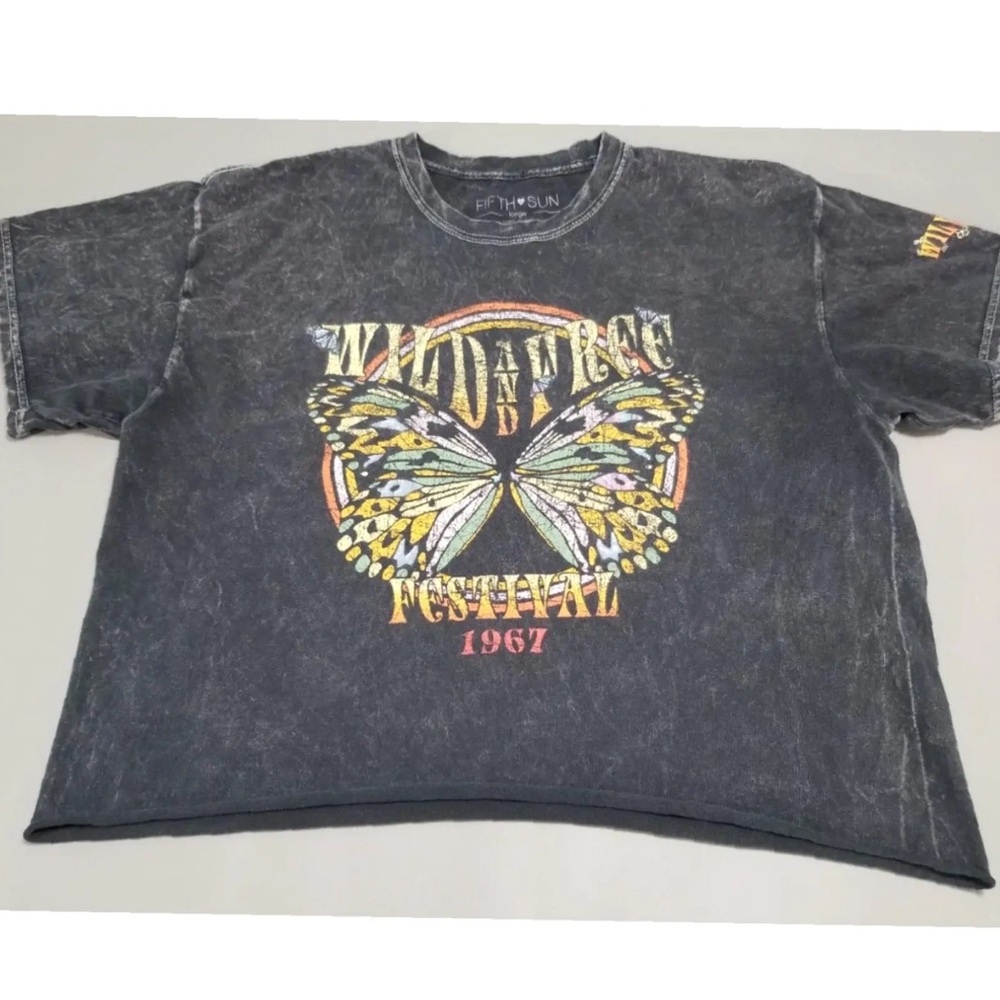 Vintage Graphic T-Shirt with Butterfly Design